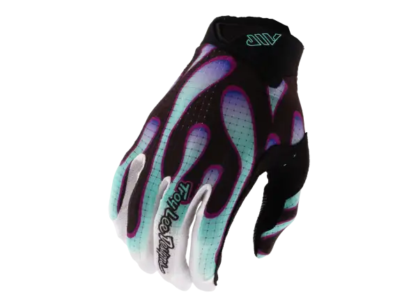 Troy Lee Designs Youth Air Overspray Kinderhandschuhe Black/Real Teal