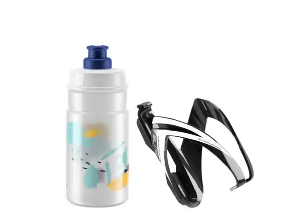 Elit Kit Ceo Korb Schwarz Glänzend + JET Flasche 350 ml Transparent/Blau Logo