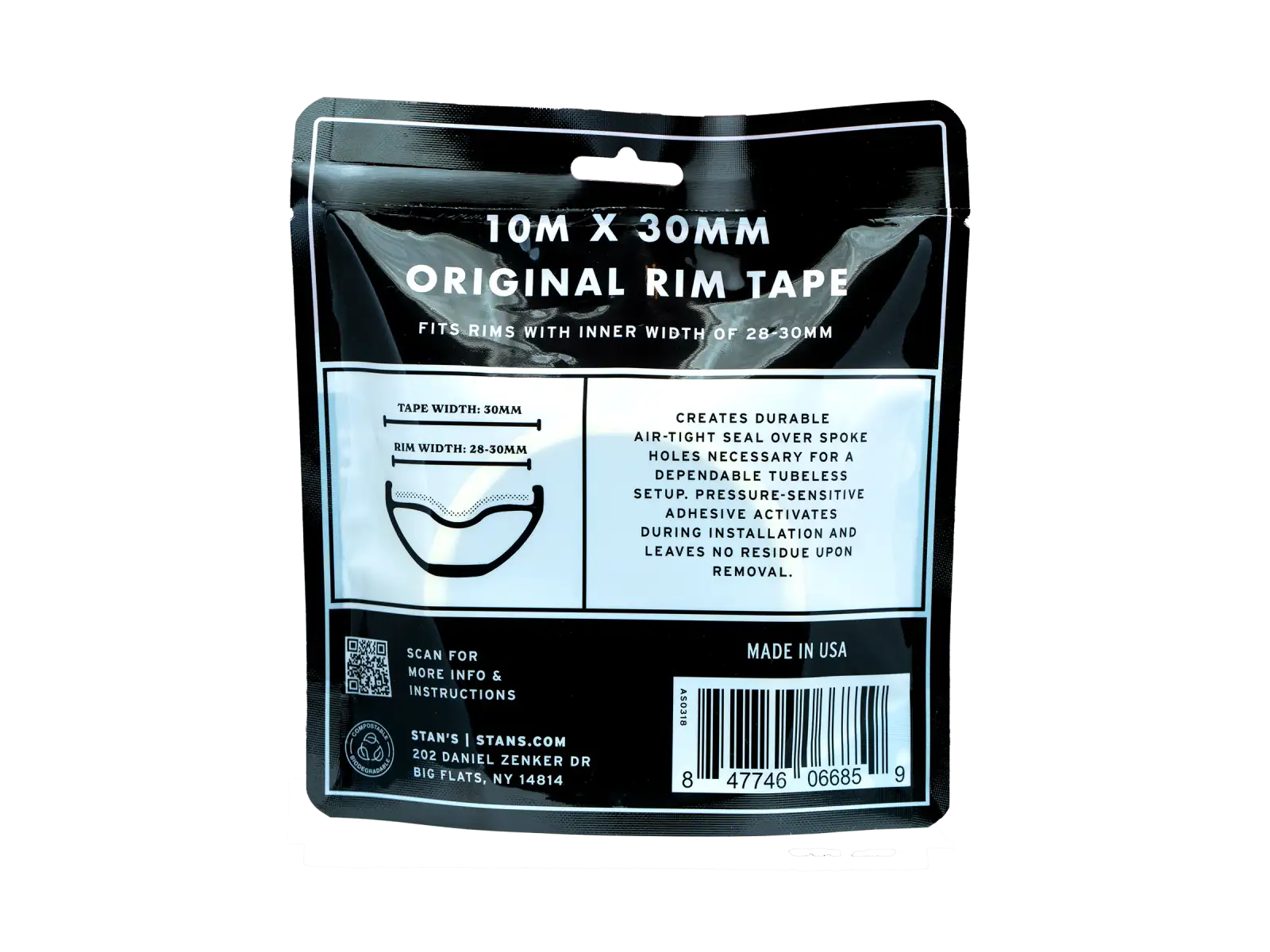 No Tubes Felgenband gelb 10m x 30mm