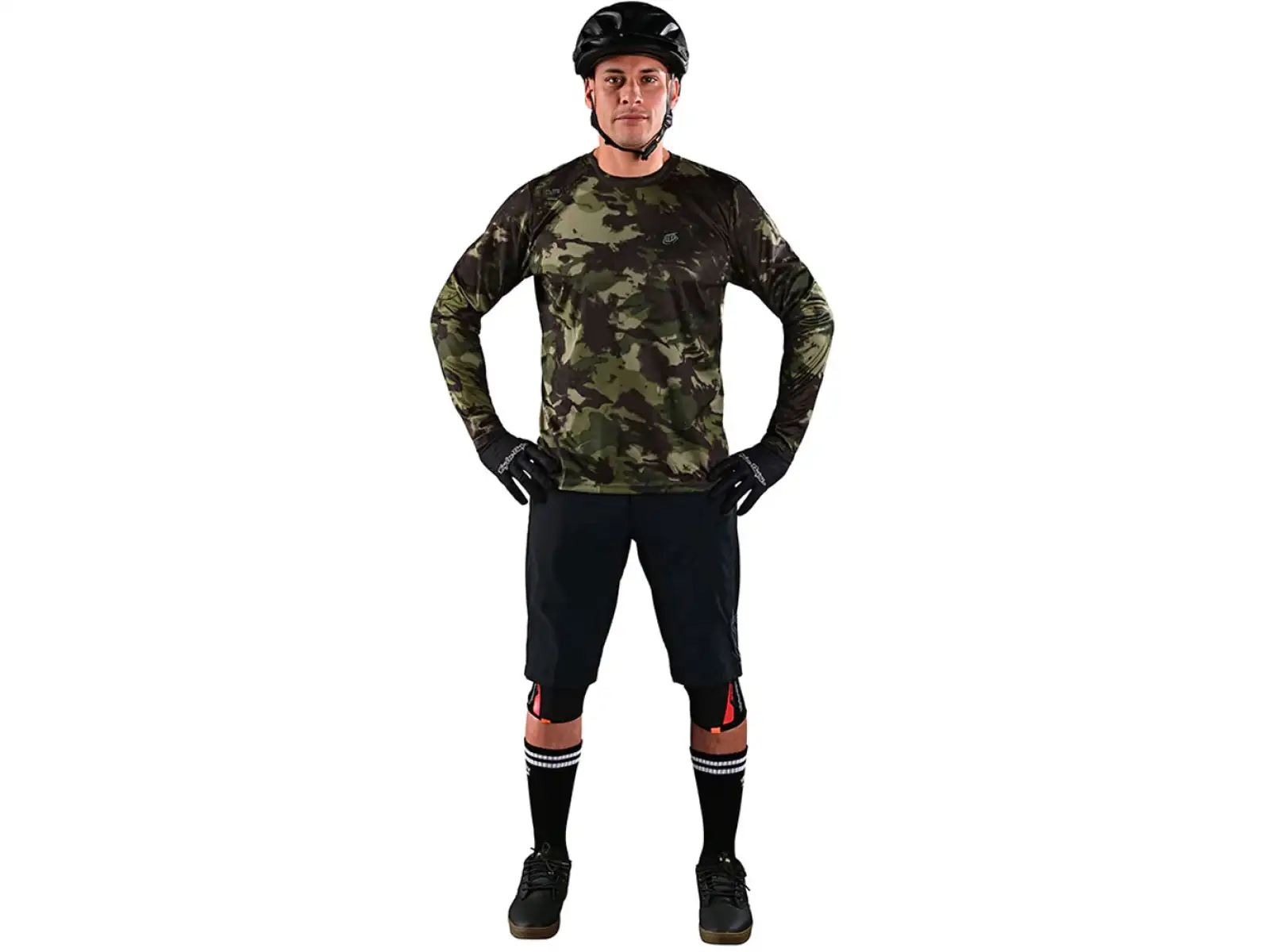 Troy Lee Designs Flowline Herrentrikot Langarm Covert Armee grün