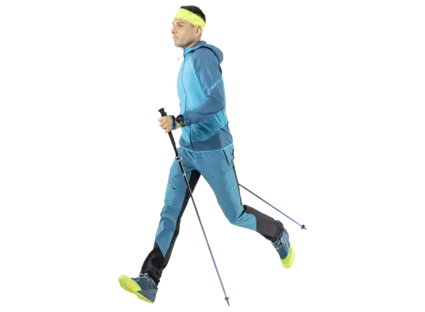 Dynafit Ultra Pro Pole ist ein zusammenklappbarer Laufstock aus Carbon in Methylblau.