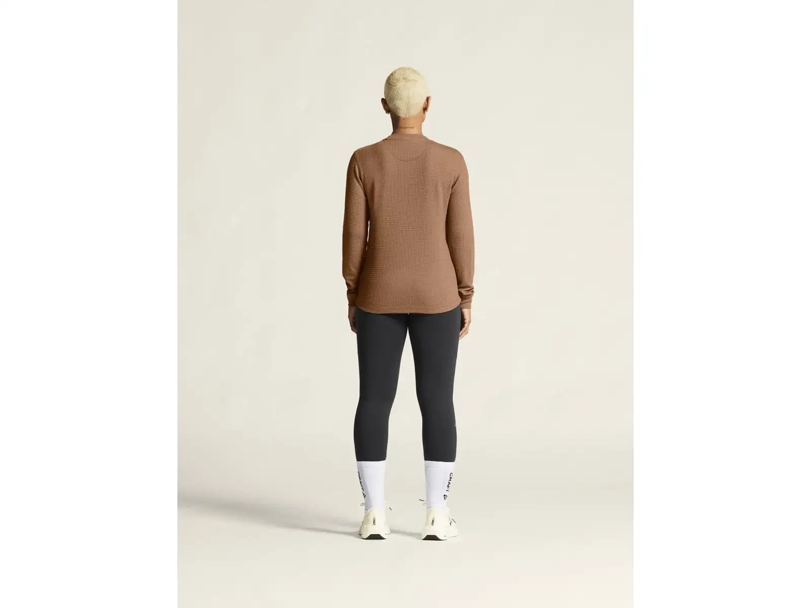Craft Wool Waffle Damen Langarmshirt braun