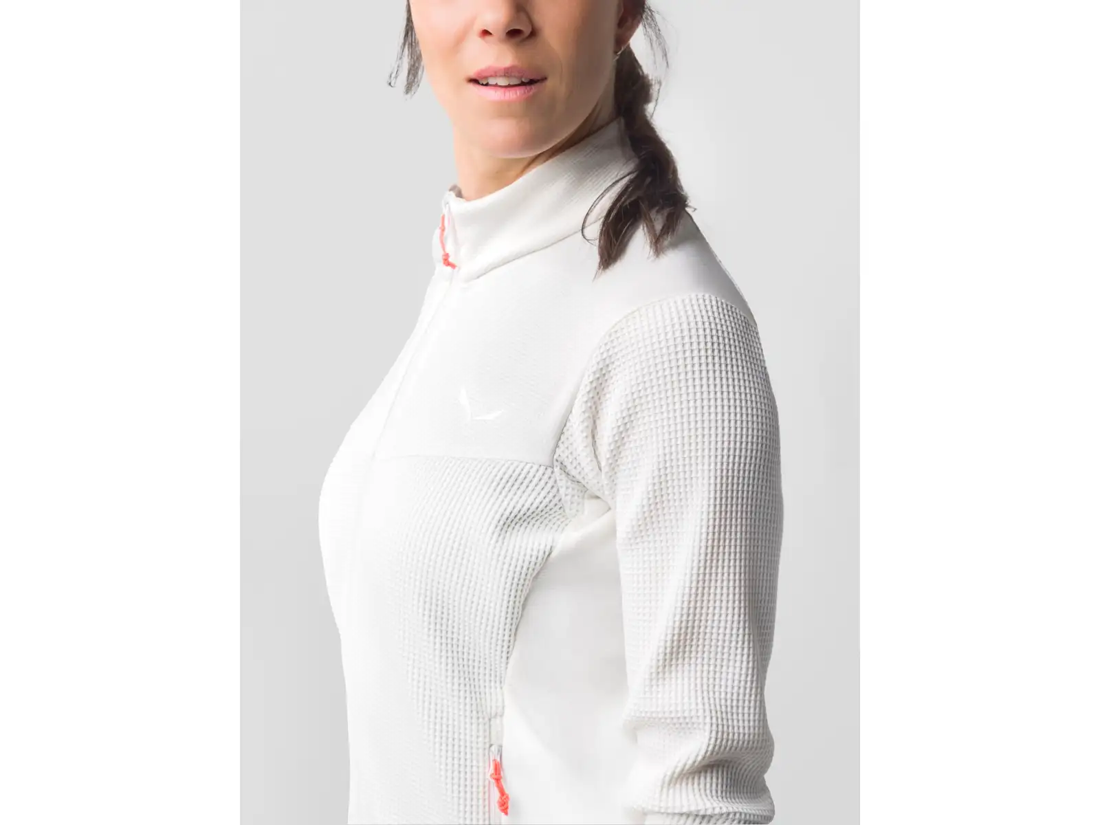 Salewa Puez Waffle HYB PL Damen Fleecejacke Weiß