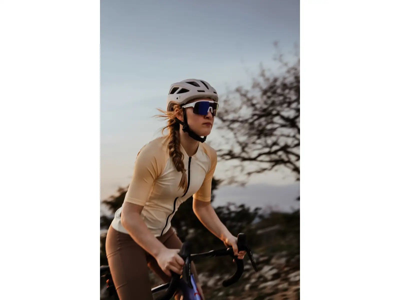 Force Spire Fahrradbrille weiß/lila Spiegelglas