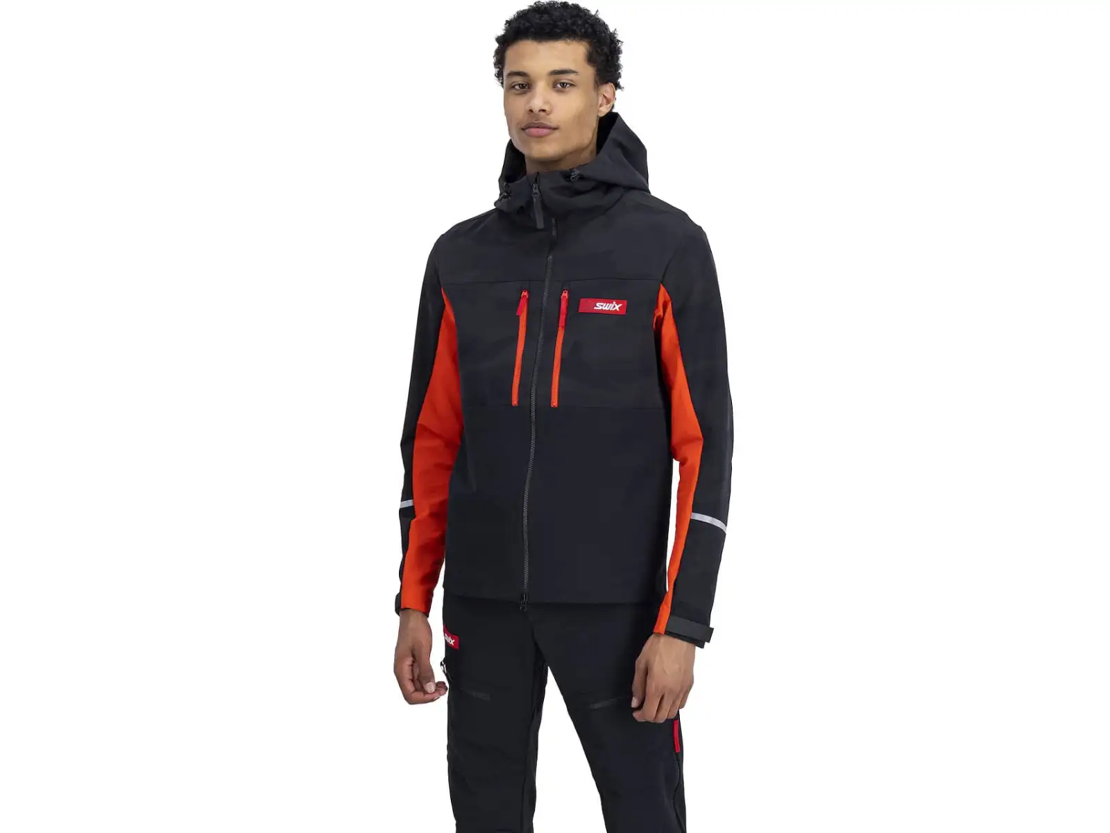 Swix Surmount Softshell Herrenjacke Schwarz/Feuerrot