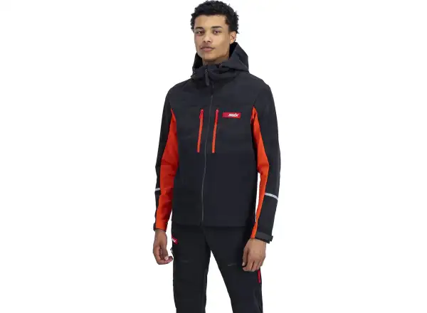 Swix Surmount Softshell Herrenjacke Schwarz/Feuerrot