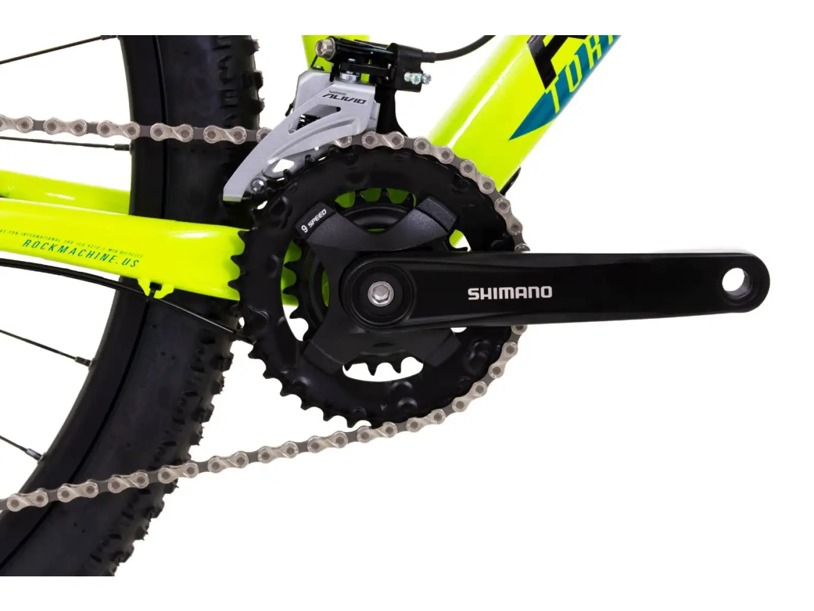 Rock Machine Torrent 20-29 Mountainbike hochglänzend radioaktives Gelb/Schwarz/Petrolblau