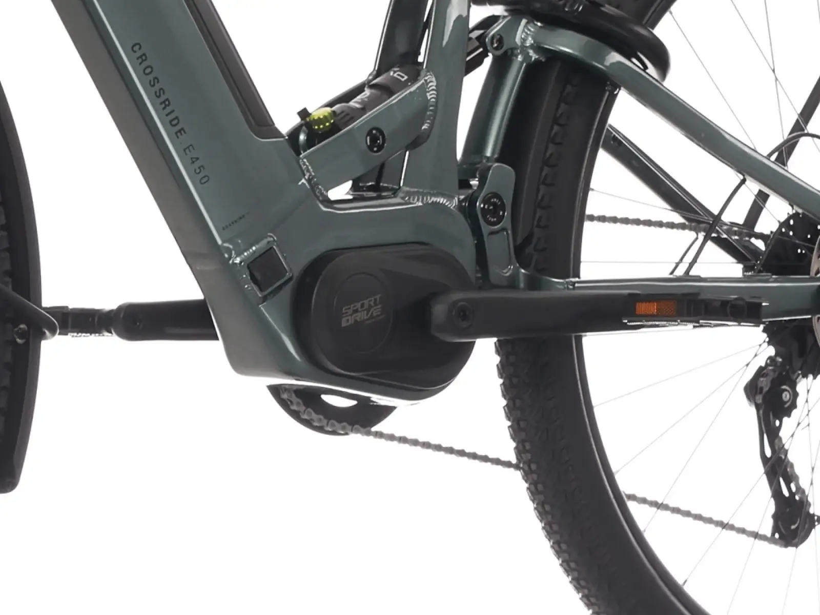 Rock Machine Crossride e450 FS Tiefeinstieg vollgefedertes Elektrofahrrad Ocean Grey/Black