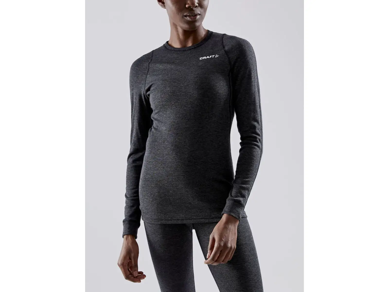Craft Core Wool Merino Damen Set Langarmshirt+Hose black