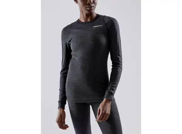 Craft Core Wool Merino Damen Set Langarmshirt+Hose black
