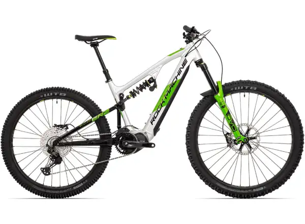 Elektrofahrrad Rock Machine Blizzard INT e90, vollgefedert, silber/schwarz/grün