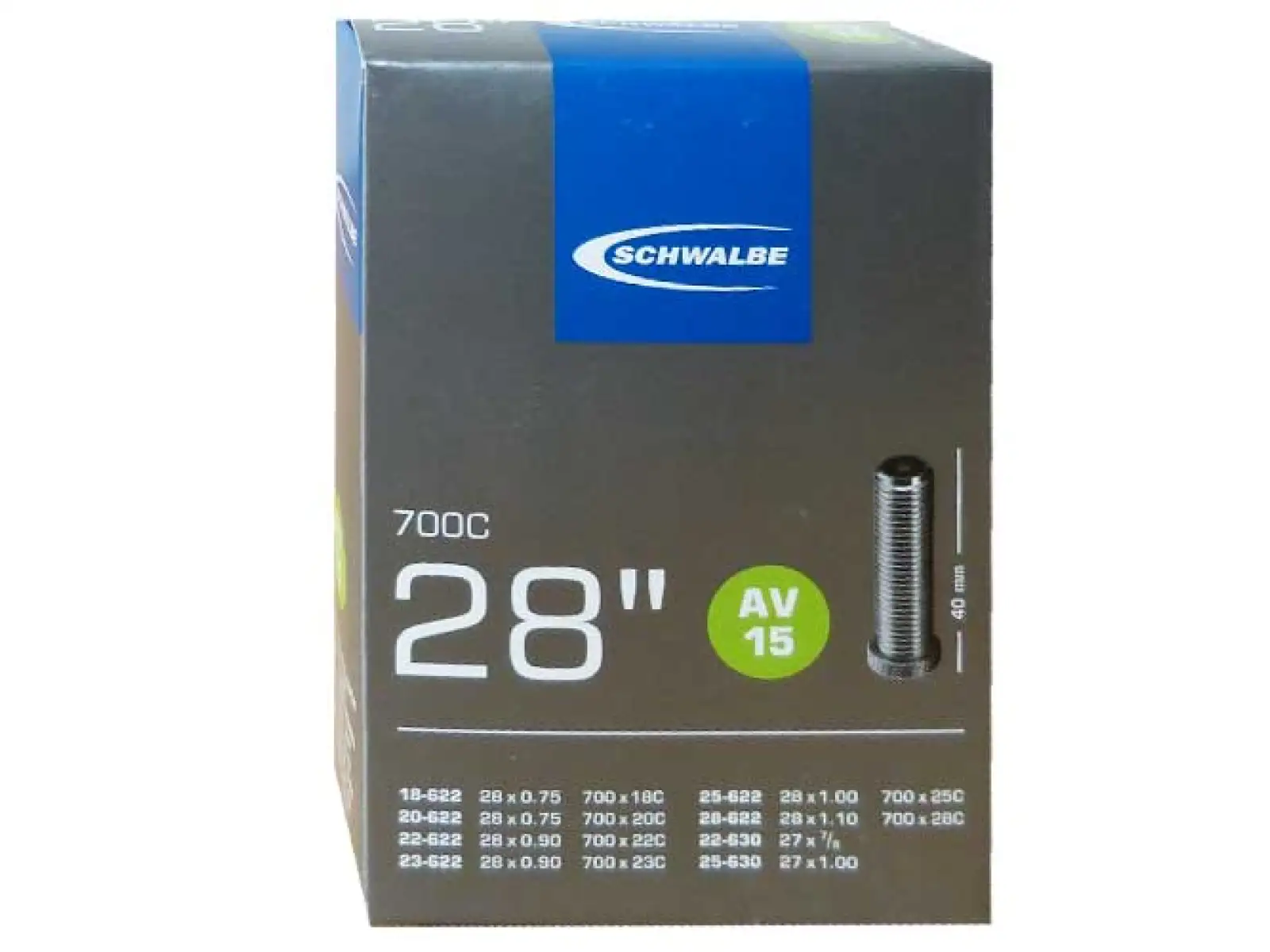 Schwalbe Schlauch Rennrad 18-28/622 (AV15) Autoventil 40 mm.