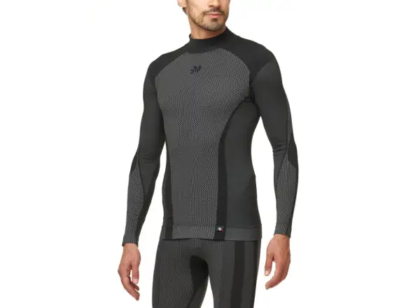 SIXS TS3 V2 Funktionsshirt mit langarm und Stehkragen carbon schwarz