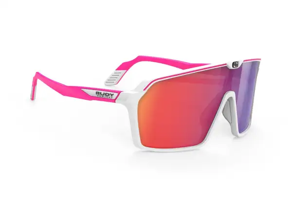 Rudy Project Spinshield Sonnenbrille Weiß-Pink fluo/Multilaser Rot.