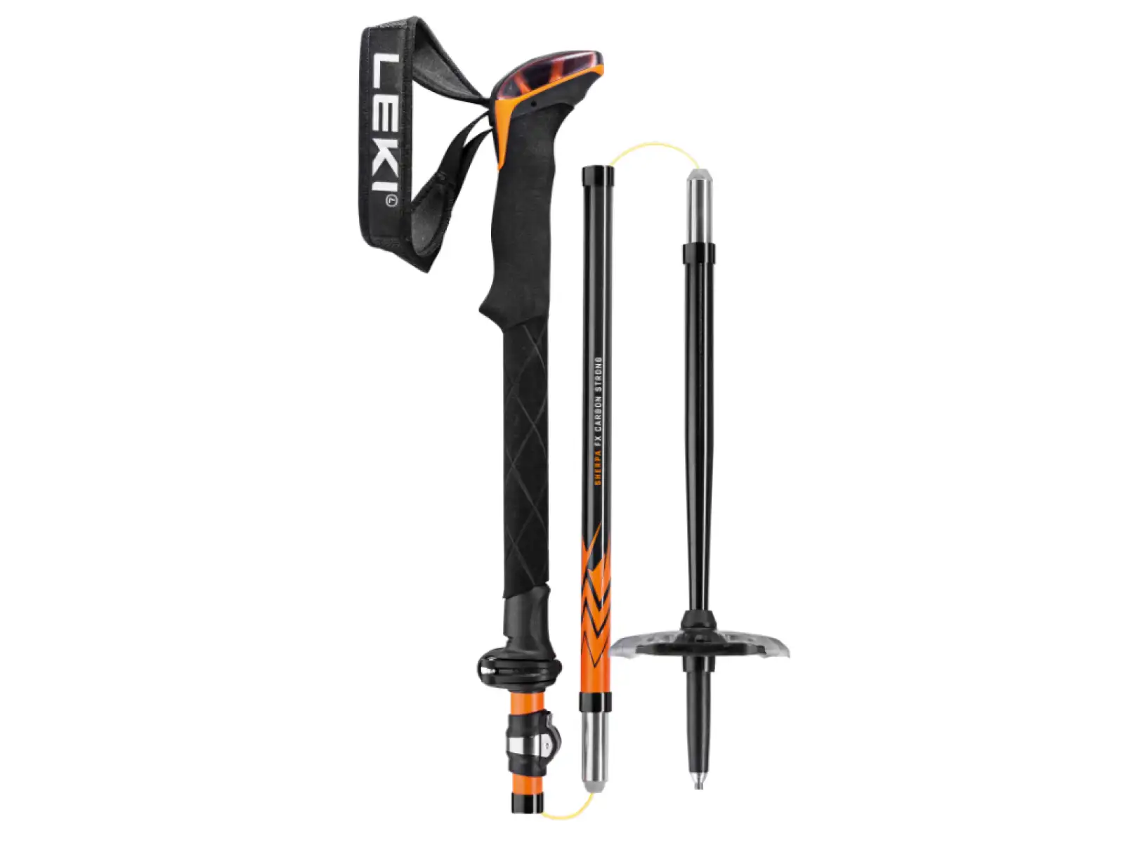 Leki Sherpa FX Carbon Strong faltbare Trekkingstöcke Orange/Denim blue