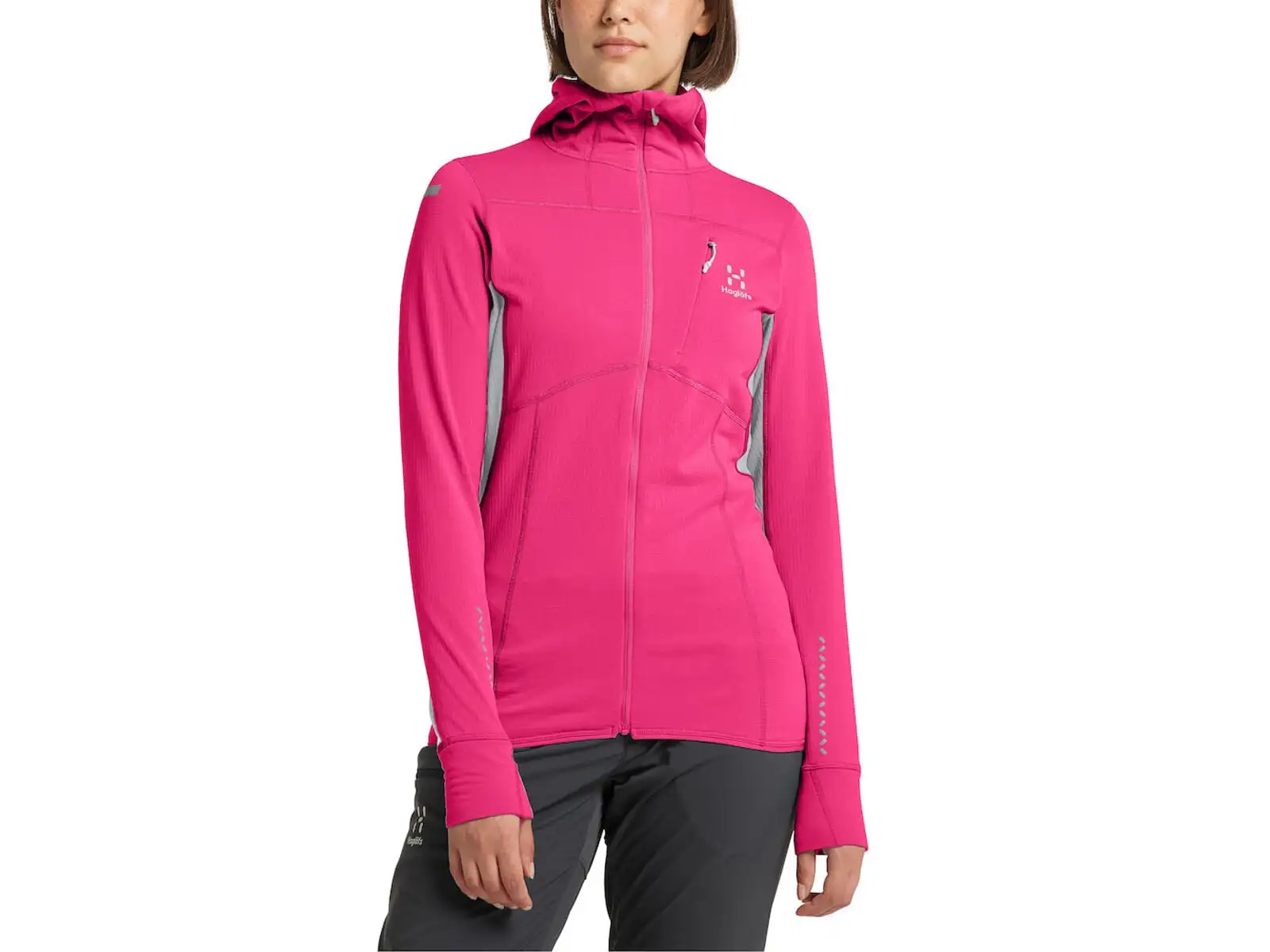 Haglöfs L.I.M. Mid Comp Hood Damen Kapuzenpullover rosa