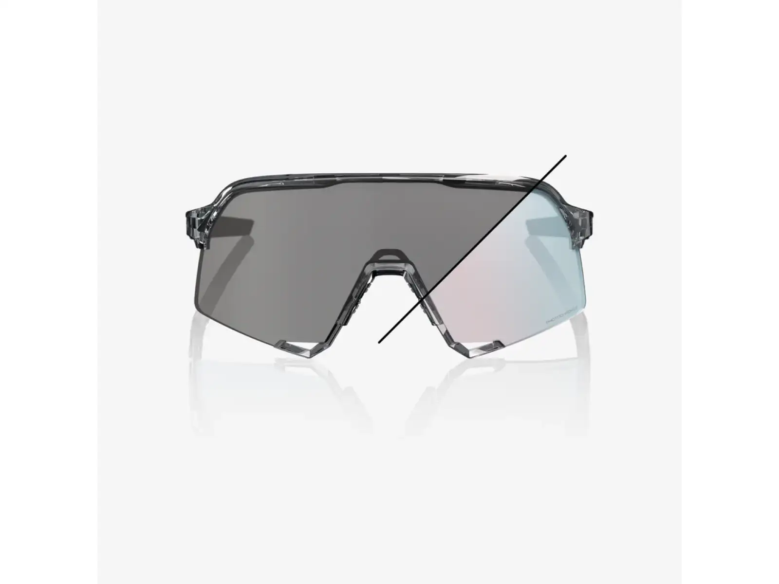 100% S3 Sonnenbrille – Polished Translucent Grey / Rose Gold Mirror Photochromic