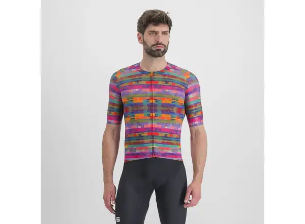Sportful Glitch Bomber Herren Kurzarmtrikot multicolor pink