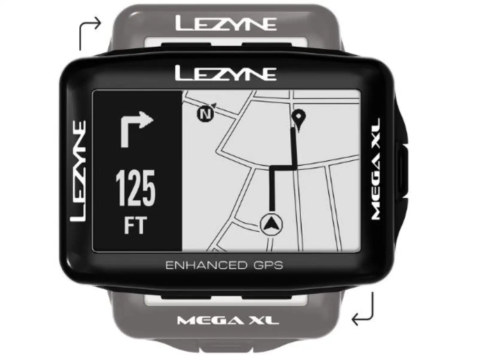 Lezyne Mega XL GPS Navigation in Schwarz.