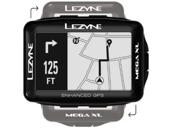 Lezyne Mega XL GPS Navigation in Schwarz.