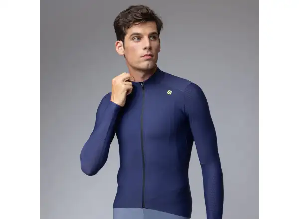 Alé R-EV1 Warm Race Herren gefüttertes Radtrikot Blueish