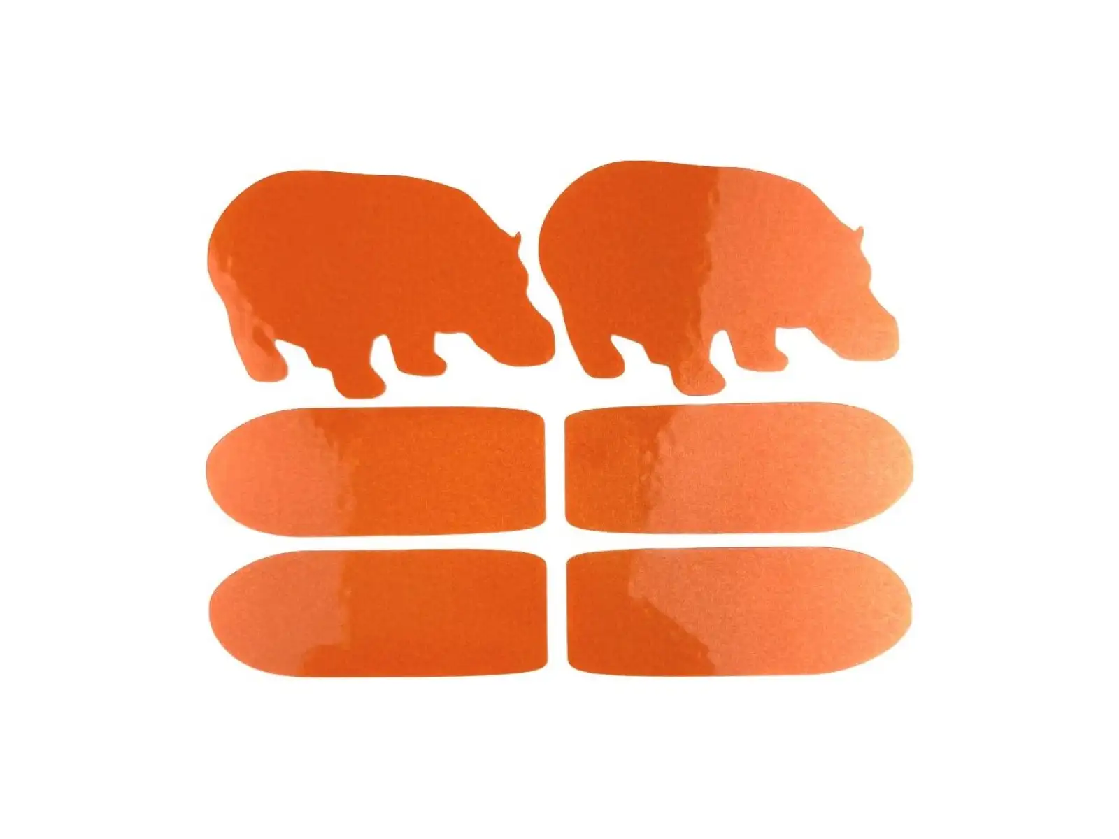 Shaman Racing Reflektierende Aufkleber Nilpferd, 6 Stück, Orange