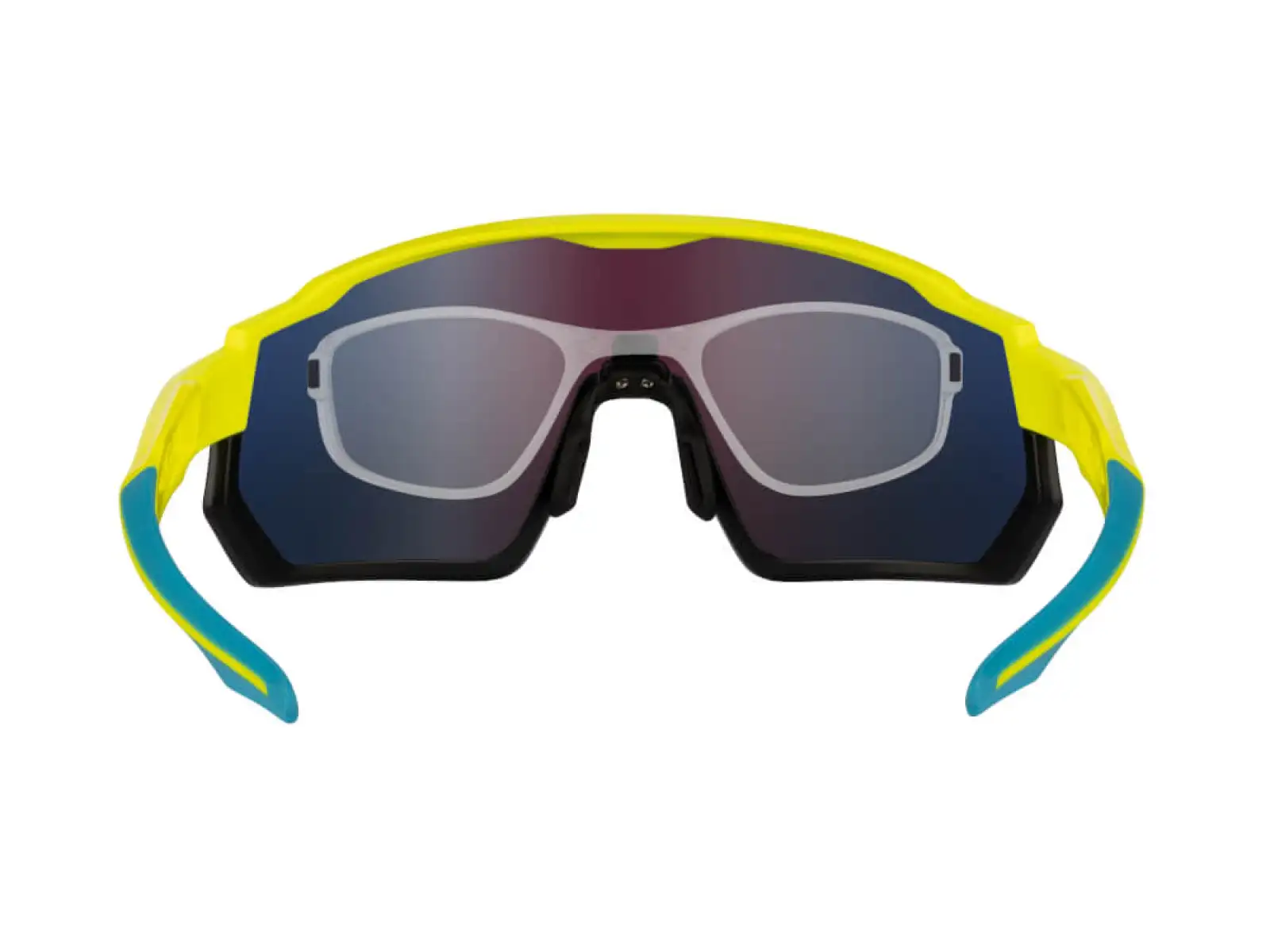 Force Drift Herrenbrille in Fluo/Schwarz/Blau-Kontrast. Glas.