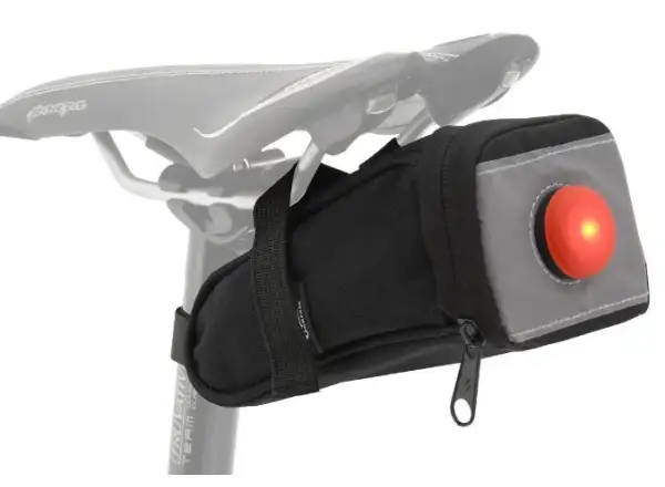 Fahrradsatteltasche Compass mit Rücklicht Schwarz