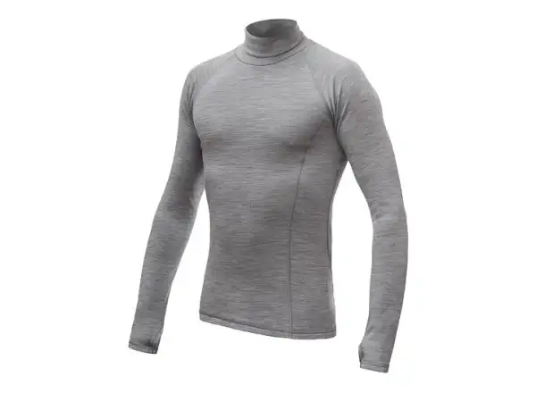Sensor Merino Bold Neck Herren T-Shirt Langarm Cool Gray
