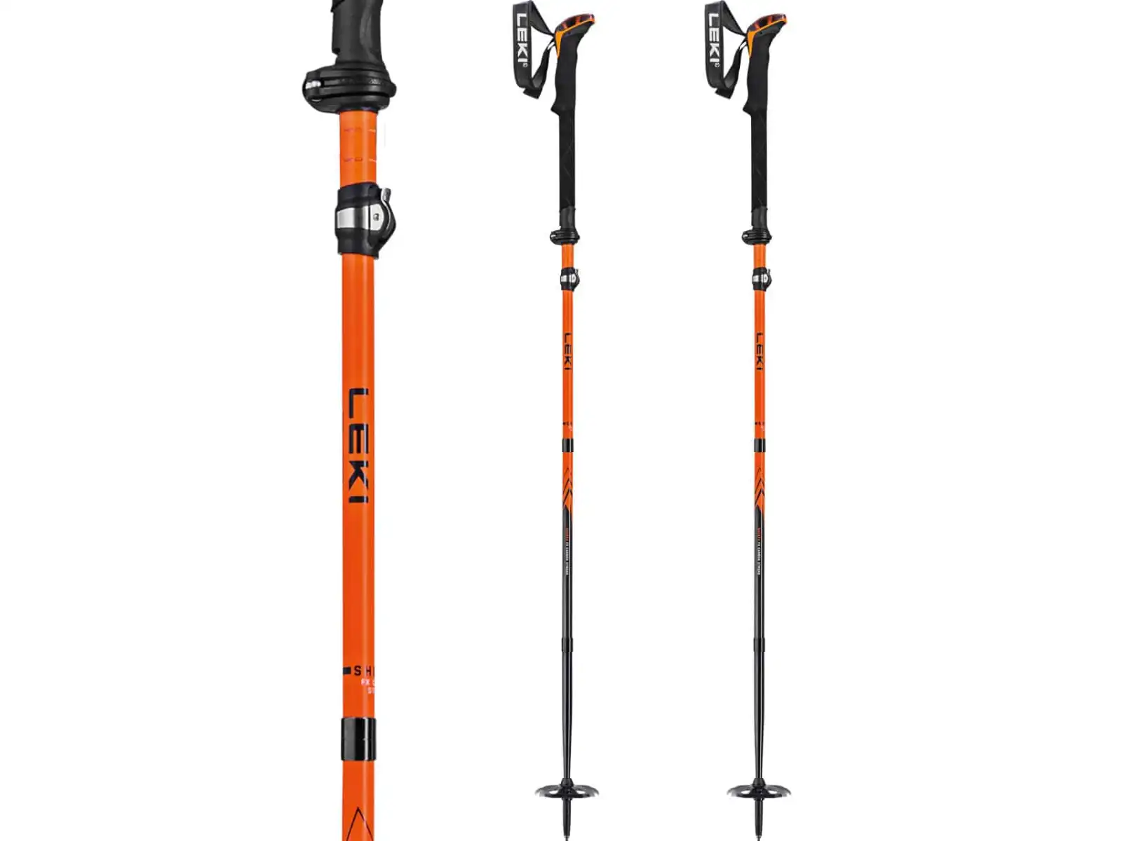 Leki Sherpa FX Carbon Strong Wanderstöcke Orange/Denim blau Größe 120 - 140 cm