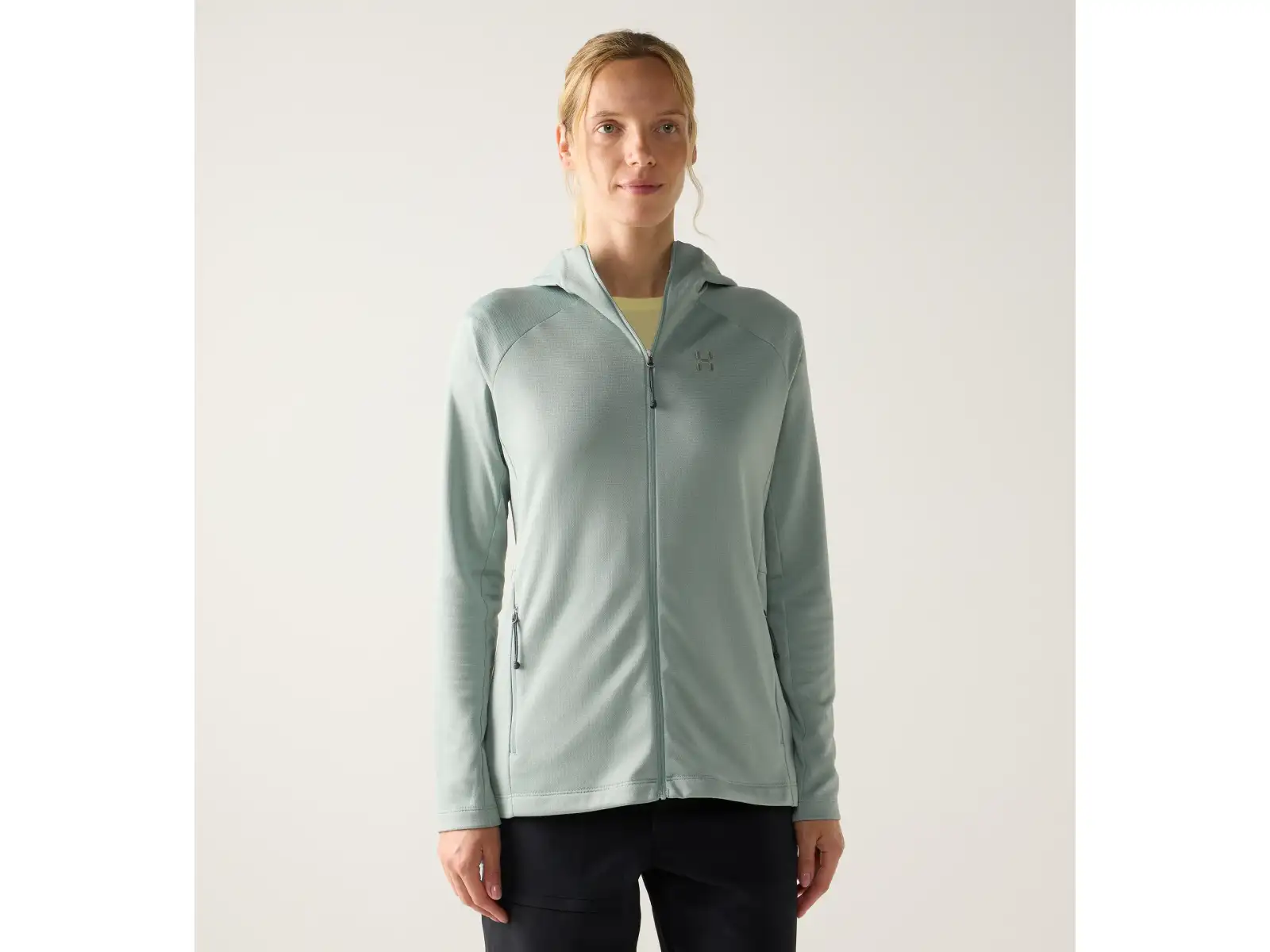Haglöfs Korp Mid Hood Damen Sweatshirt Dew Green