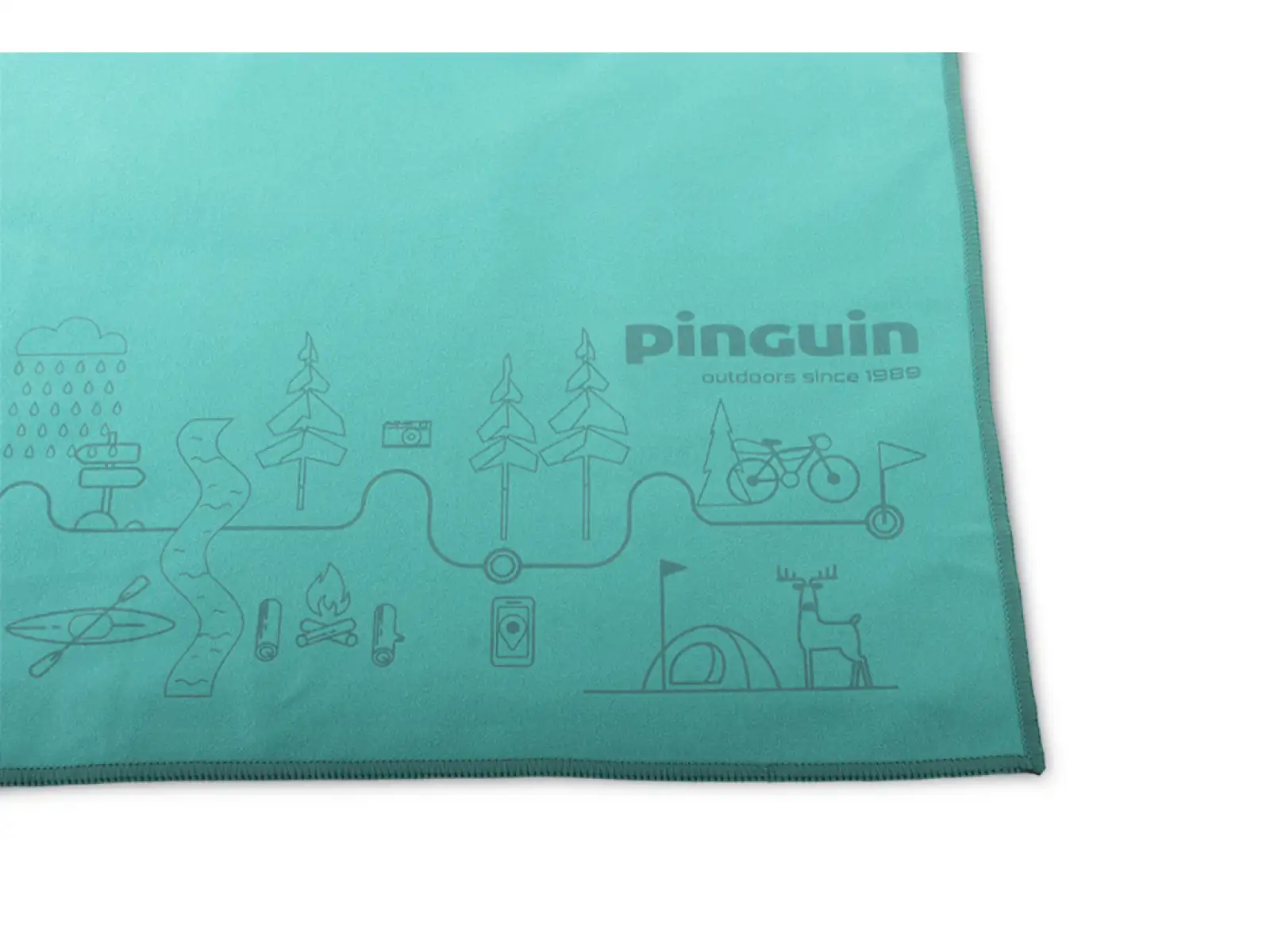 Pinguin Handtuch M Karte Petroleum