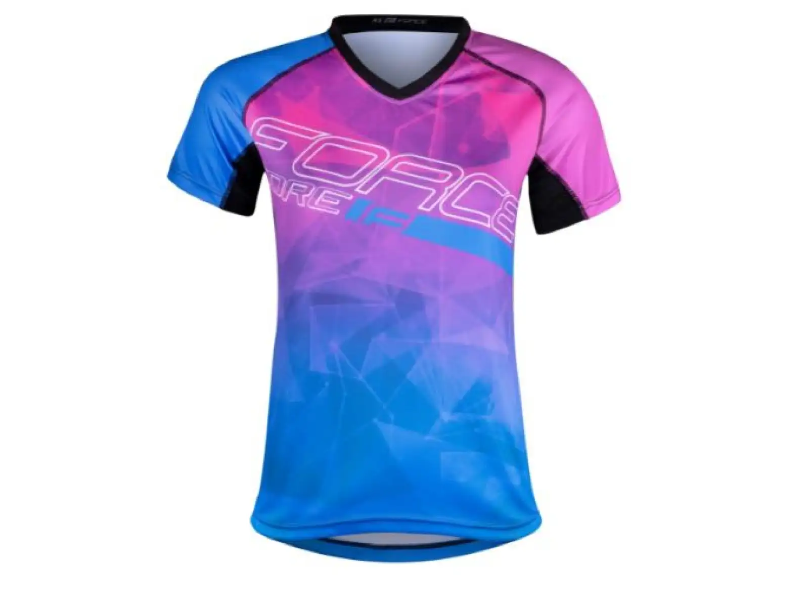 Force Core Damen-MTB-Trikot mit kurzem Arm, Pink/Blau.