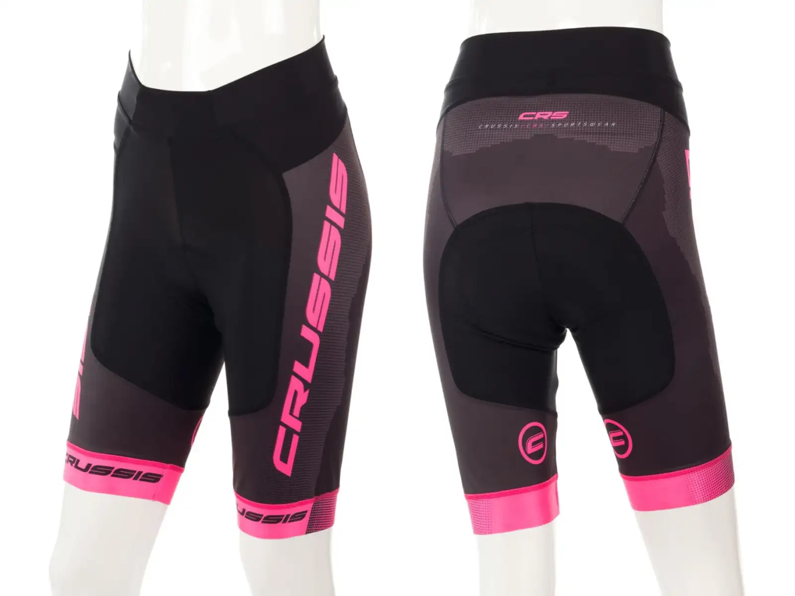 Crussis Damen Fahrrad Shorts Schwarz/Rosa