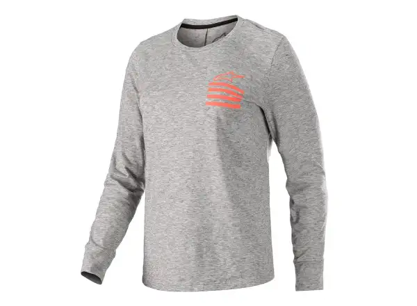 Alpinestars Stella Merino LS Damen Langarmshirt Melange Mittelgrau/Koralle