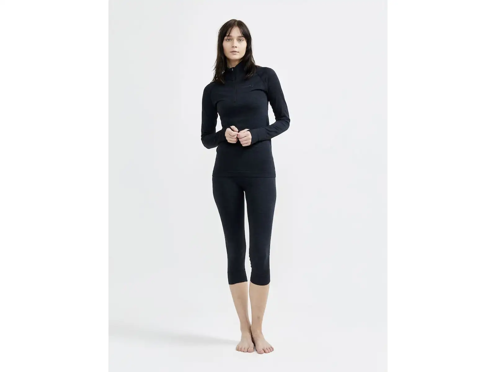 Craft CORE Dry Active Comfort Zip Damen Langarmshirt Schwarz