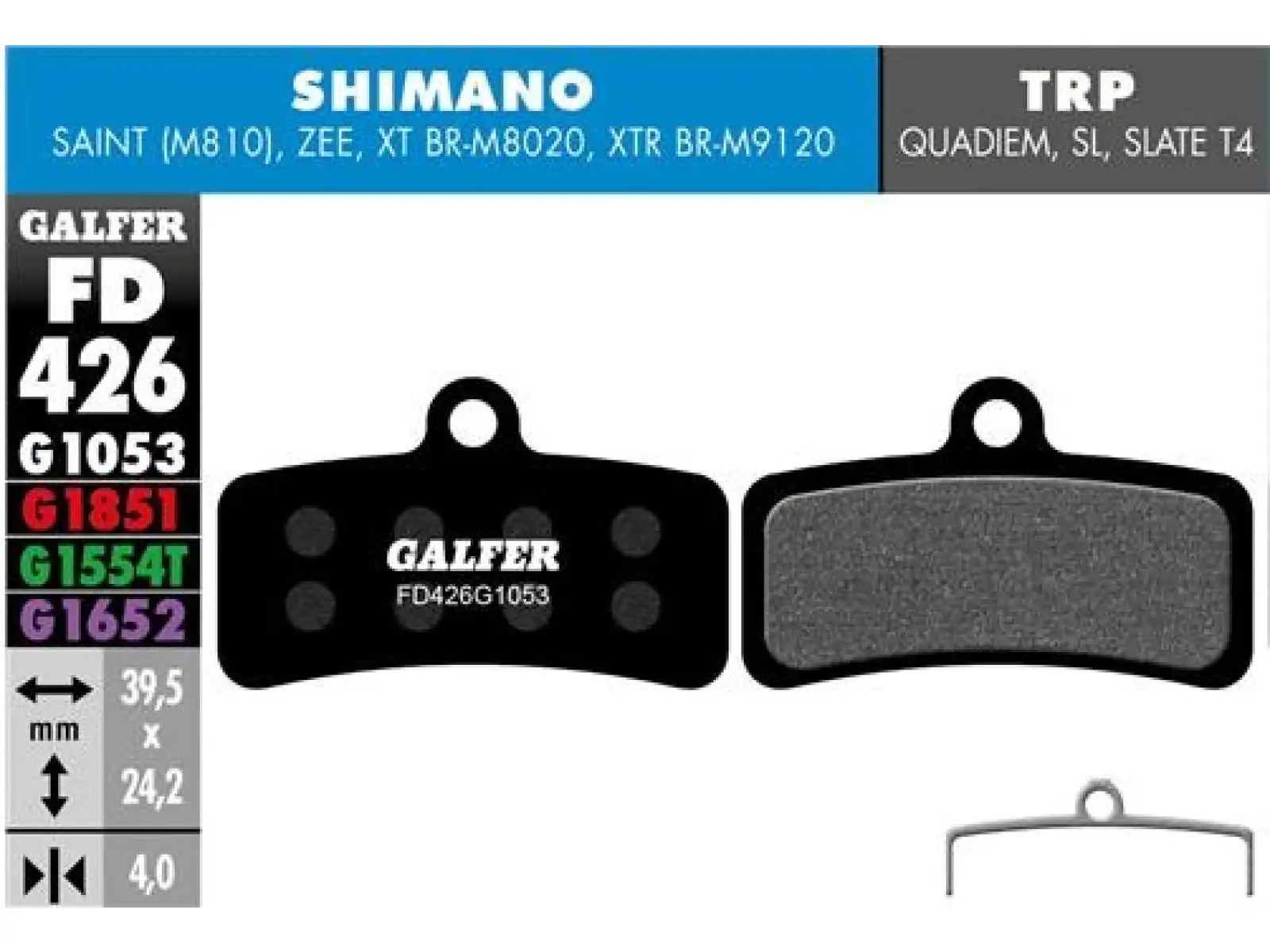 Galfer FD426 Standard G1053 Bremsbeläge für Shimano/Tektro/TRP.