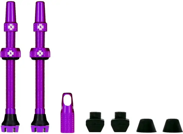 Muc-Off Tubeless Presta Ventil SET V2, 2 Stück, lila
