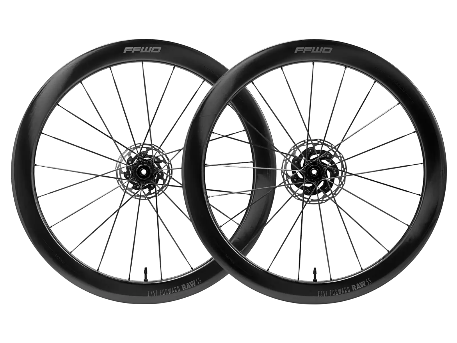 FFWD RAW CS 55 Straßen-Fahrradräder in glänzendem Schwarz