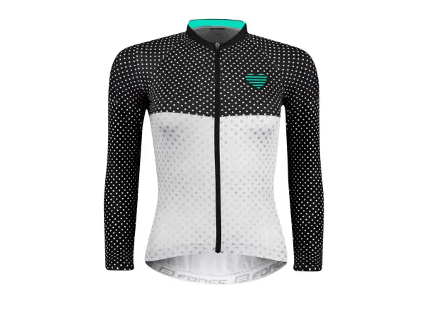 Force Points Damen Langarmshirt Schwarz/Weiß/Türkis