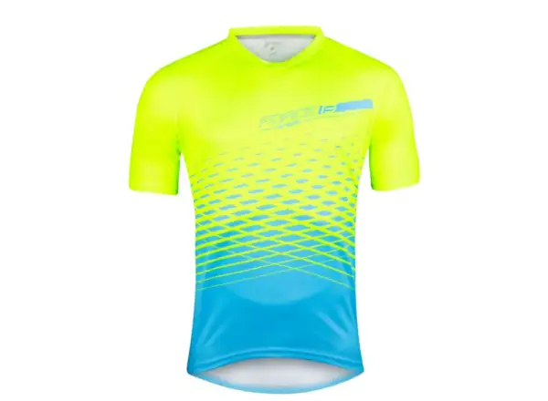 Force Angle MTB Herren-Trikot mit kurzen Ärmeln in Fluor-Blau.