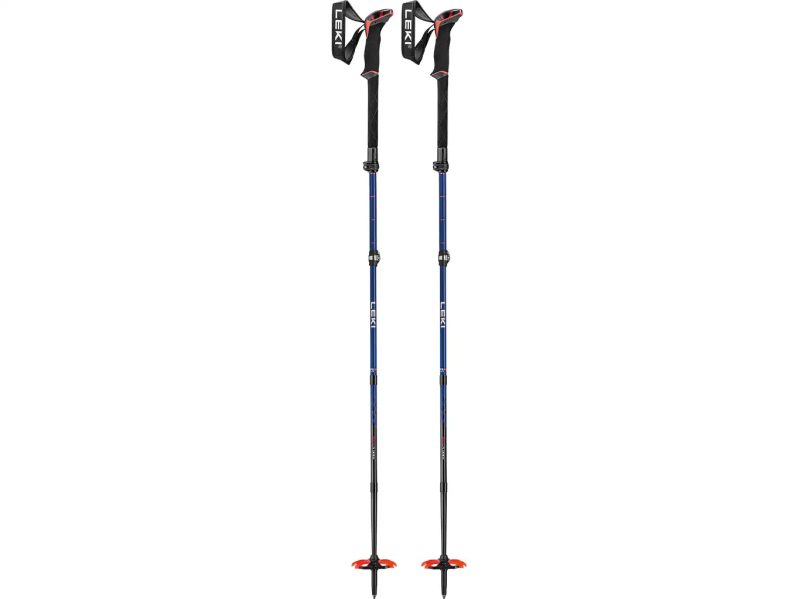 Leki Sherpa FX Carbon Trekkingstöcke in Midnight Blue/Dark Blue/Bright Red, Größe 110 - 130 cm