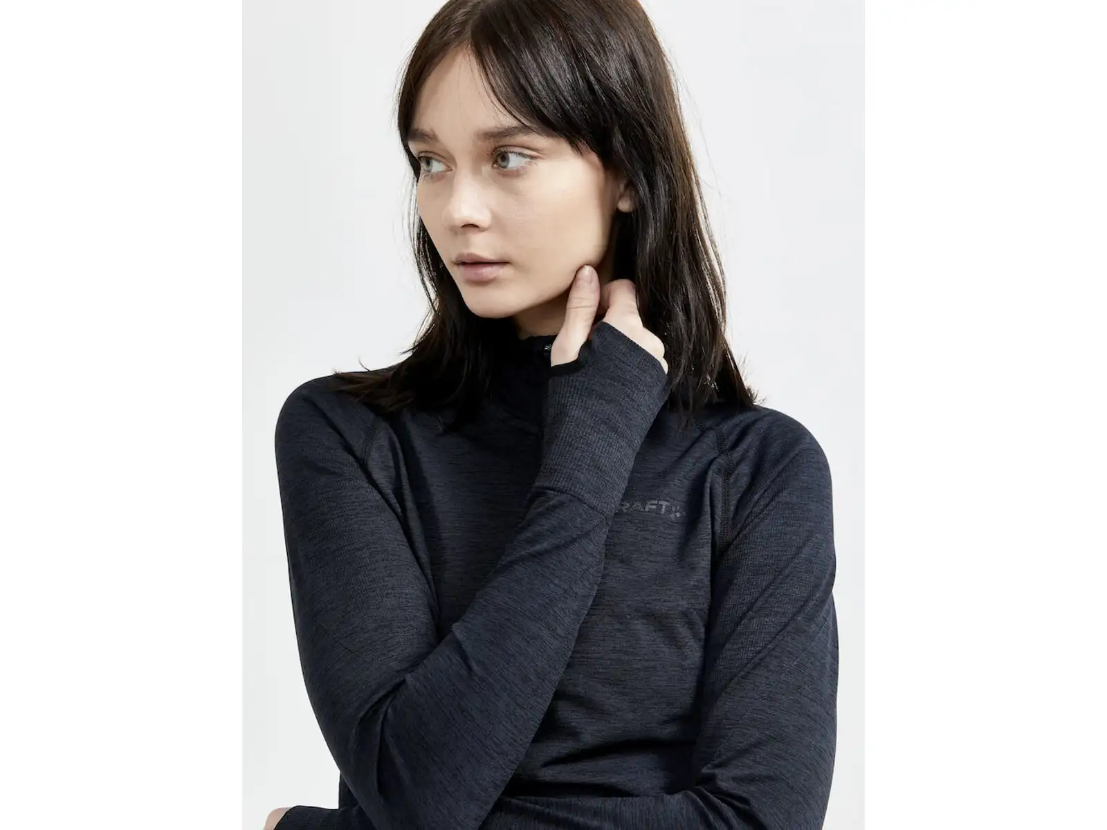 Craft CORE Dry Active Comfort Zip Damen Langarmshirt Schwarz