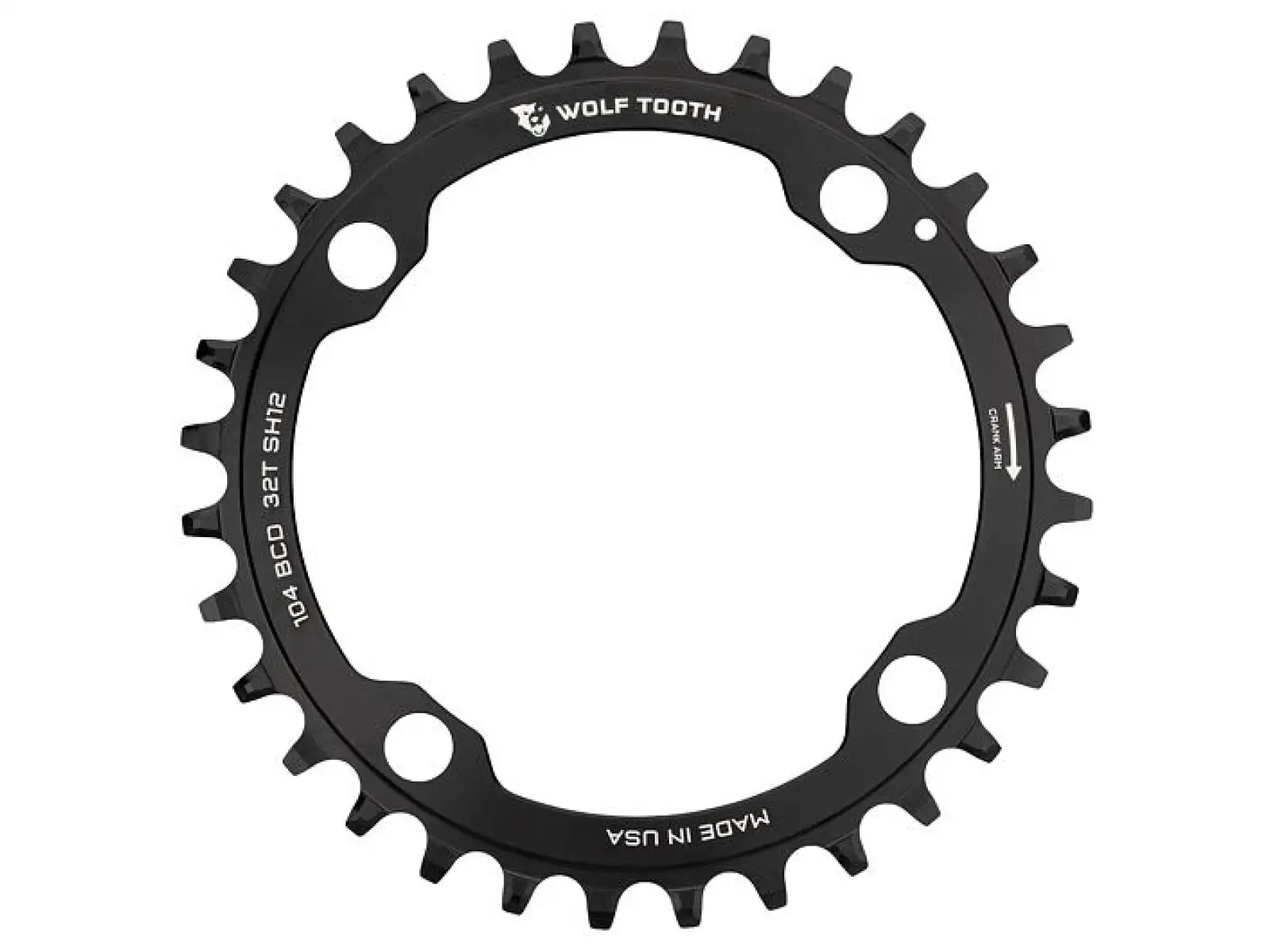 Wolf Tooth BCD104 Kettenblatt mit Wide/Narrow Zähnen für Shimano 12-fach