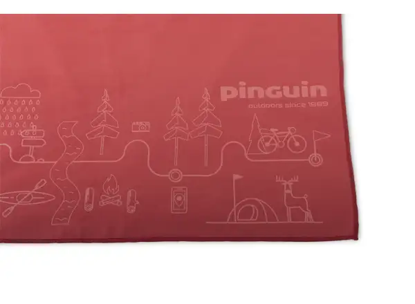 Pinguin Handtuch S Karte Rot