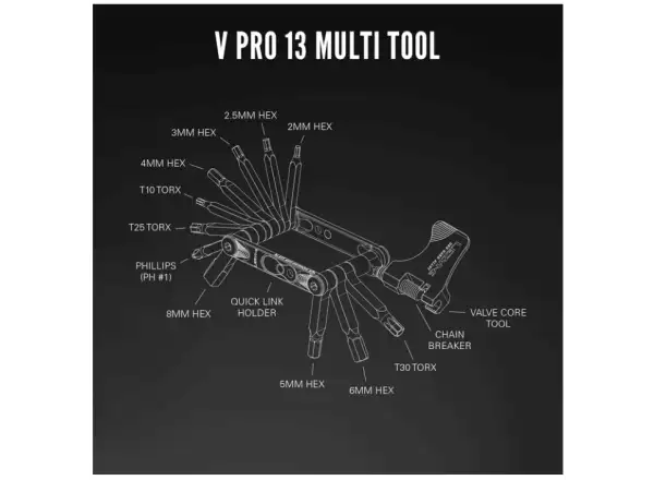 Lezyne V Pro Multitool 13 Funktionen Schwarz