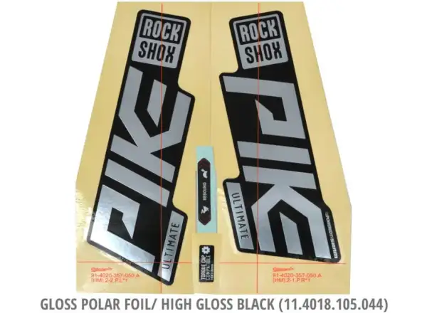 Rock Shox Decal Pike Ultimate 27,5"/29" 2021 Gloss Polar Foil / High Gloss Black