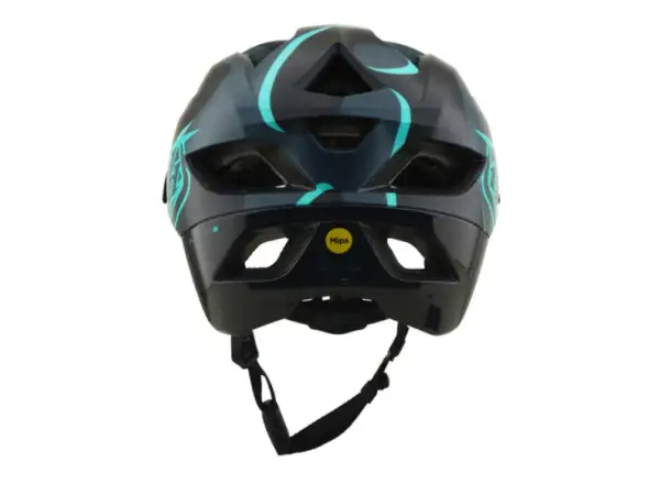 Troy Lee Designs Flowline SE MIPS Helm Badge Carbon/Real Teal