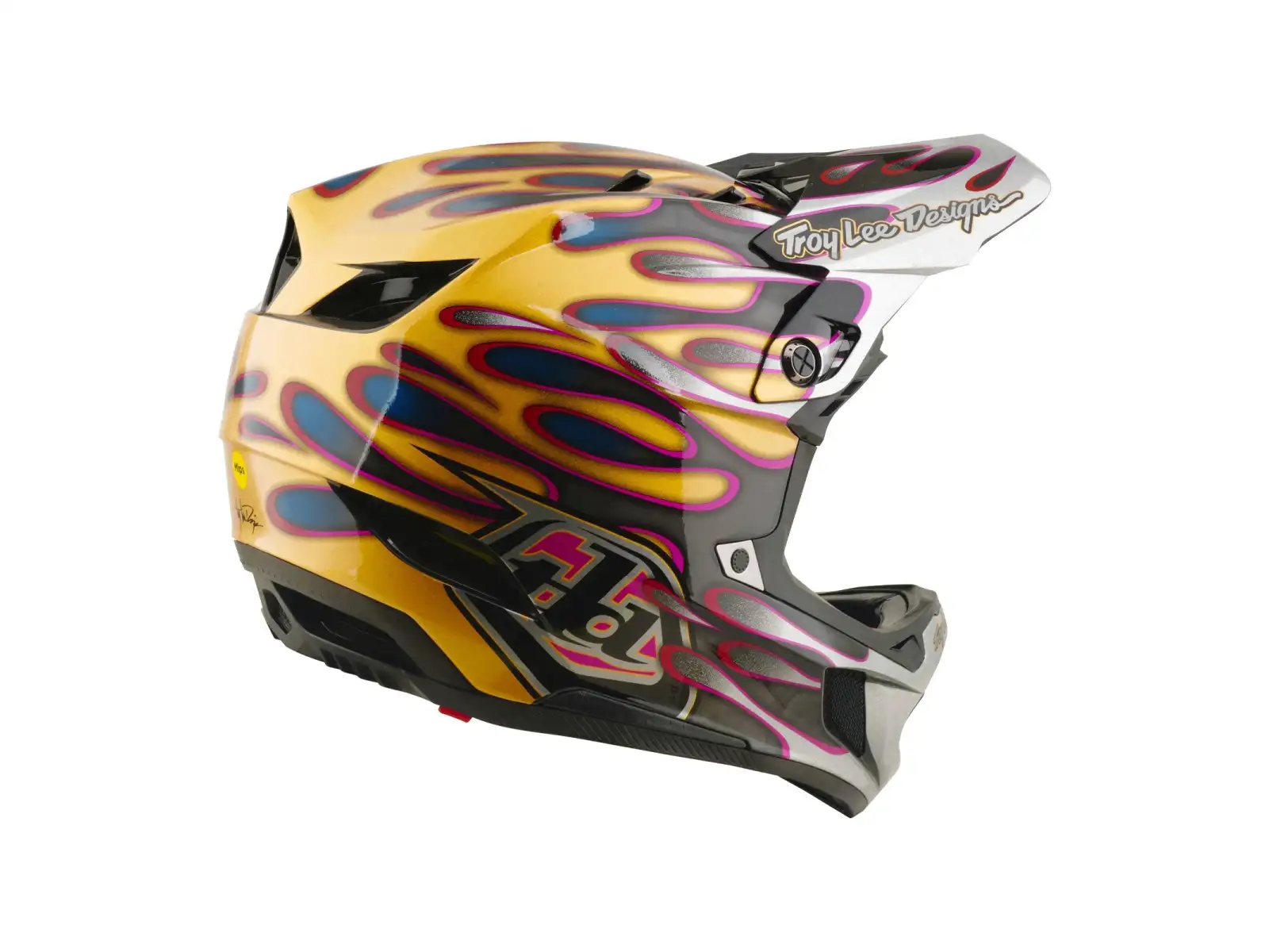 Troy Lee Designs D4 Carbon MIPS Helm Overspray Gold/Black