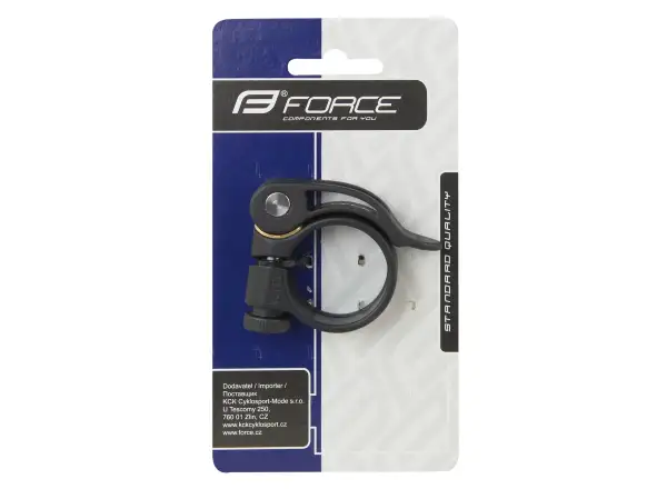 Force C4.4 Sattelstützklemme mit Schnellspanner in mattem Schwarz.